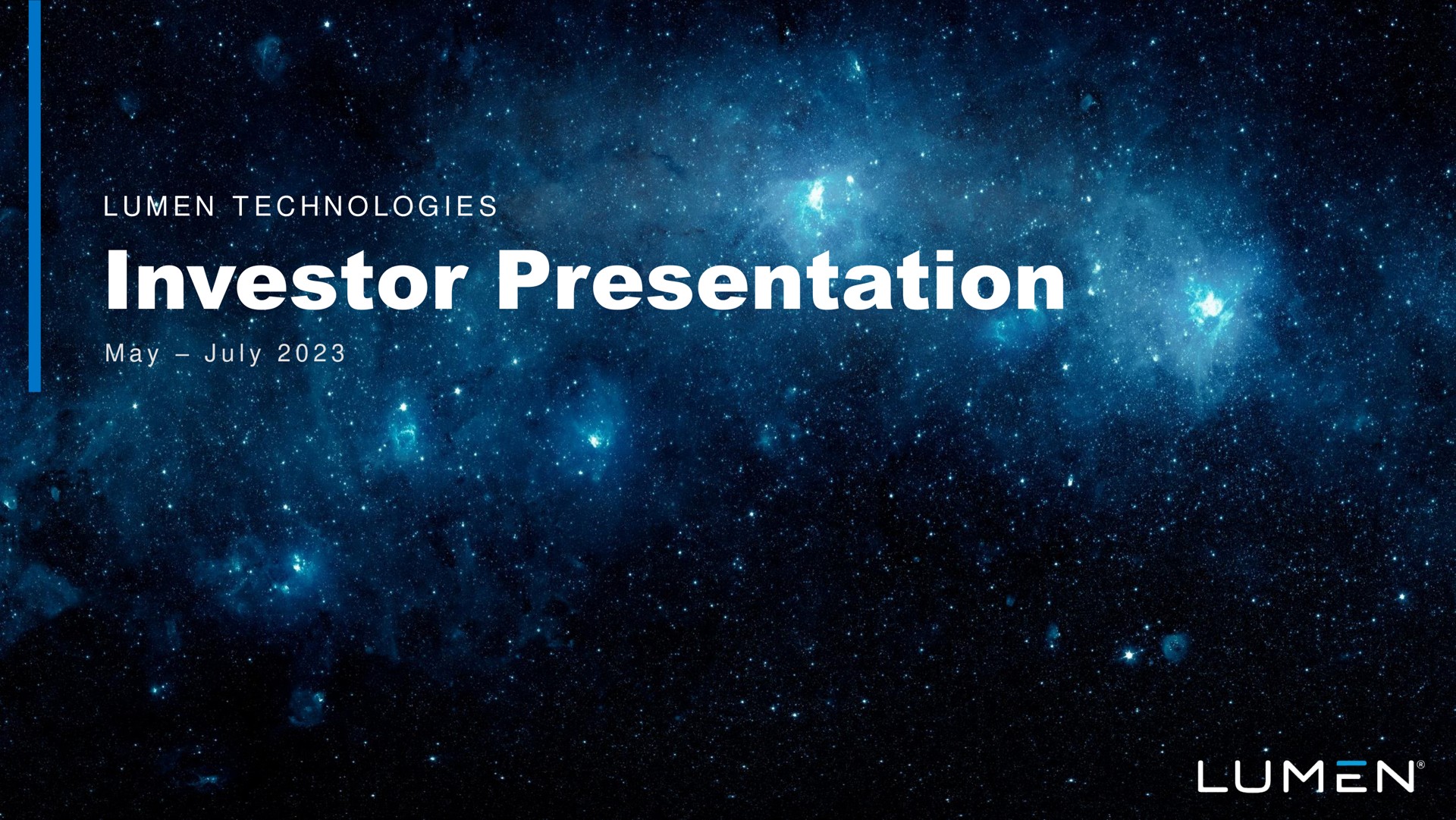 Lumen — Investor Presentation investment banking deck slide