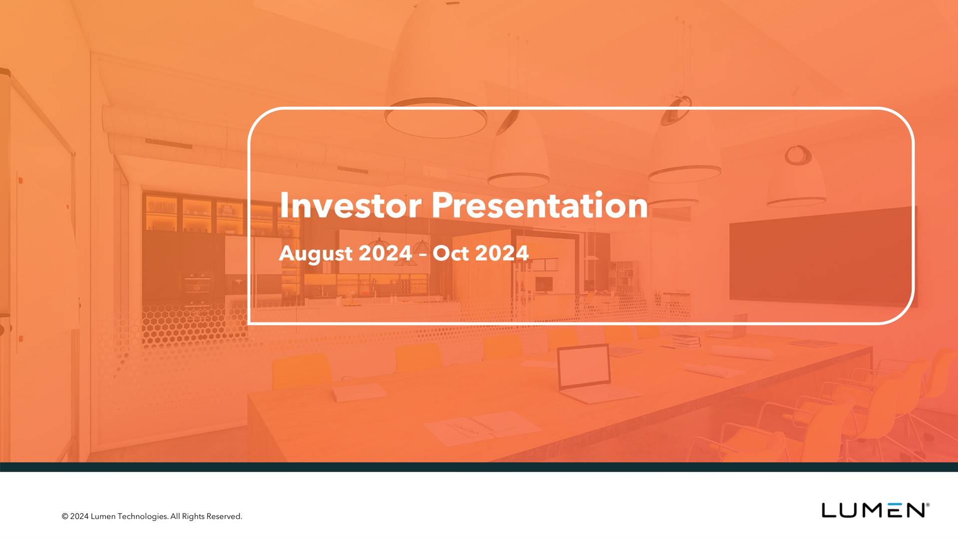 Lumen — Investor Presentation investment banking deck slide