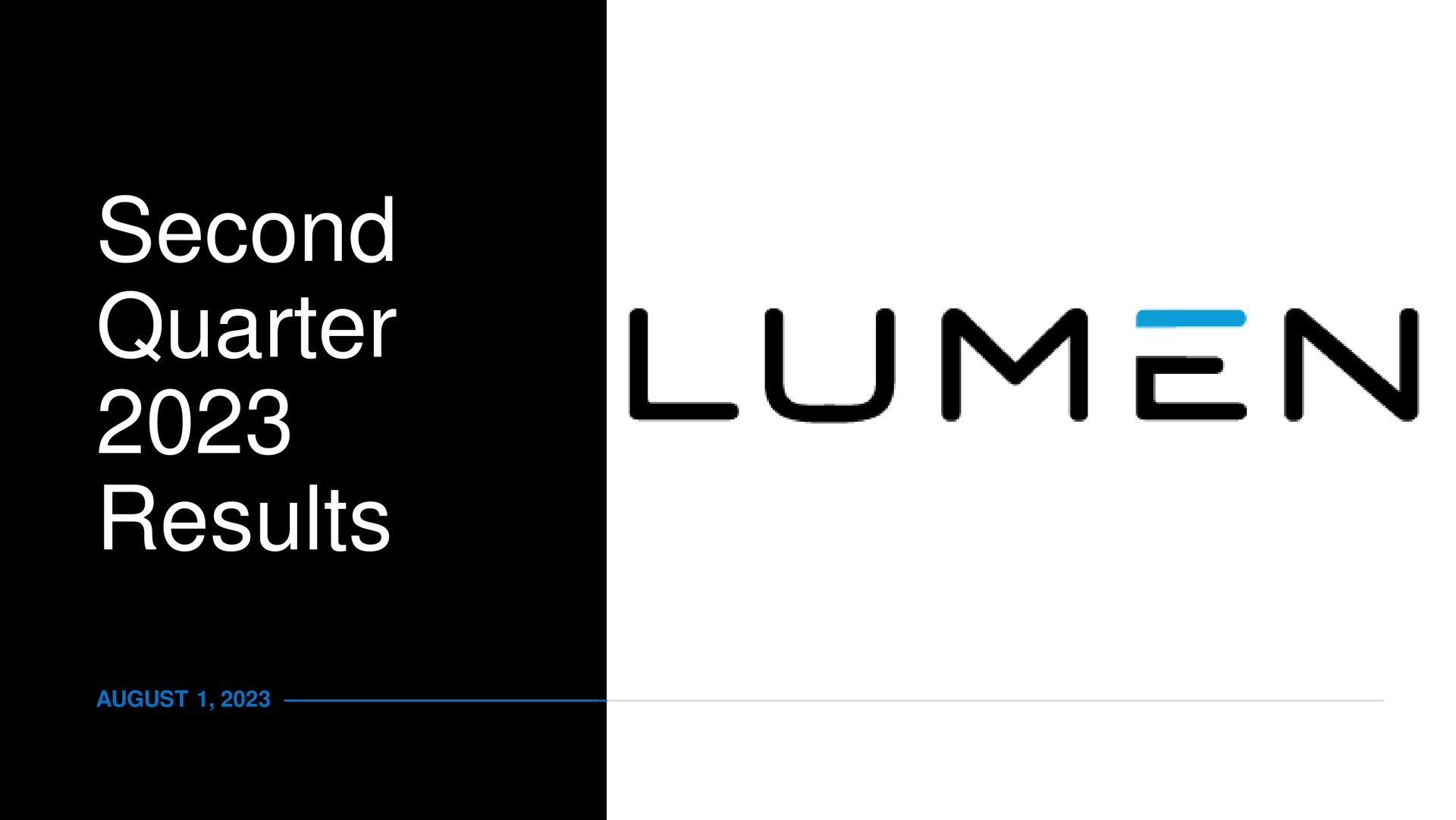 Lumen — Second Quarter 2023 Results investment banking deck slide