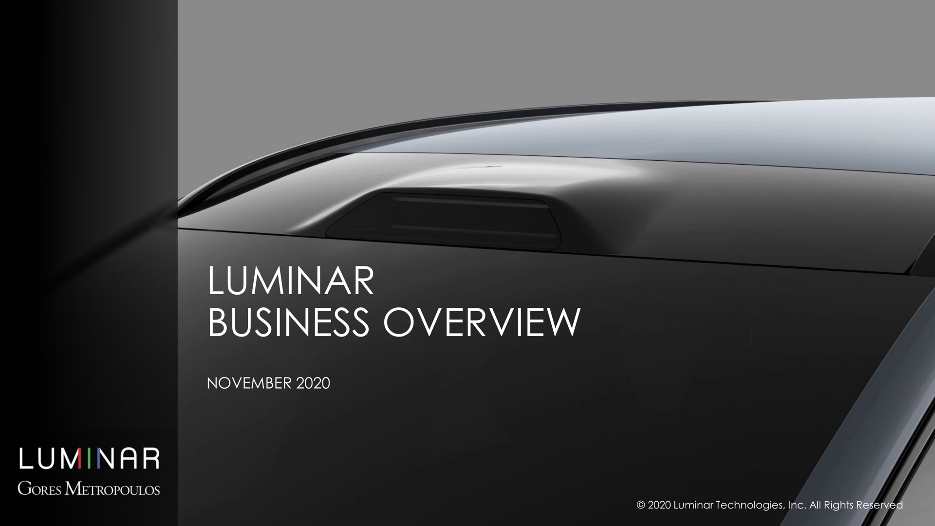 Luminar — Luminar Business Overview investment banking deck slide