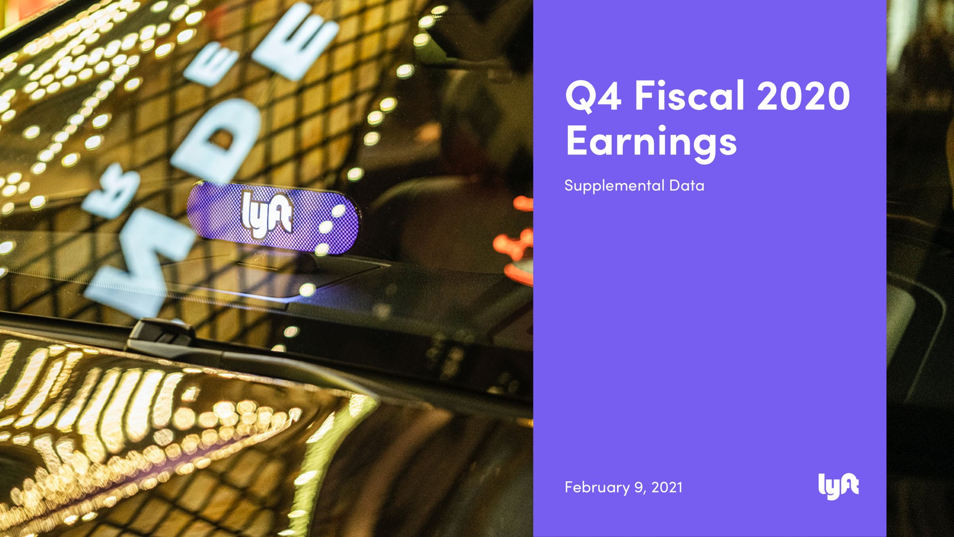 Lyft — Q4 Fiscal 2020 Earnings investment banking deck slide