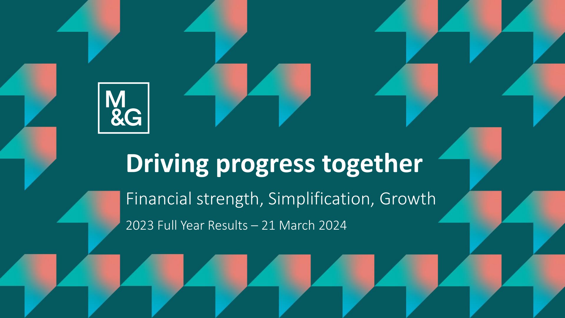 M G — Driving progress together investment banking deck slide
