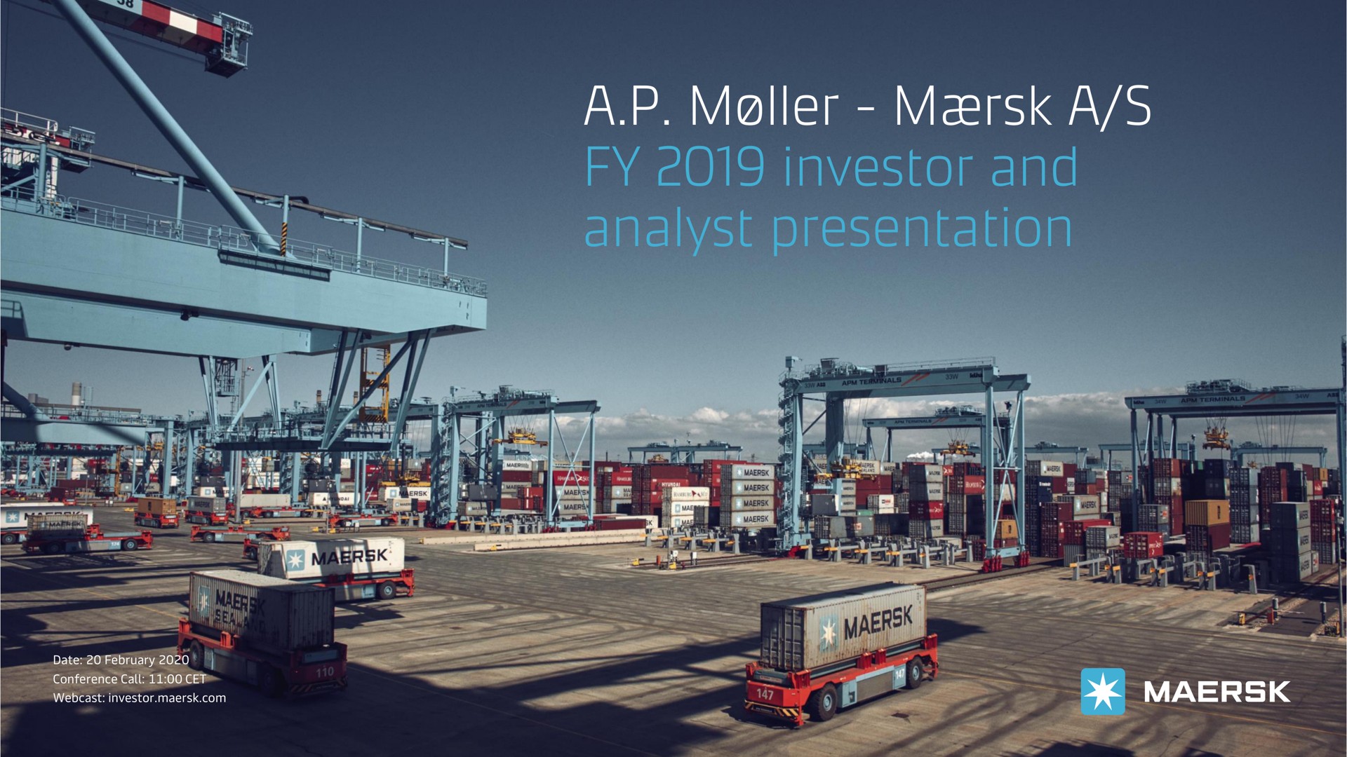 Maersk — A.P. Møller - Mærsk A/S FY 2019 investor and analyst presentation investment banking deck slide