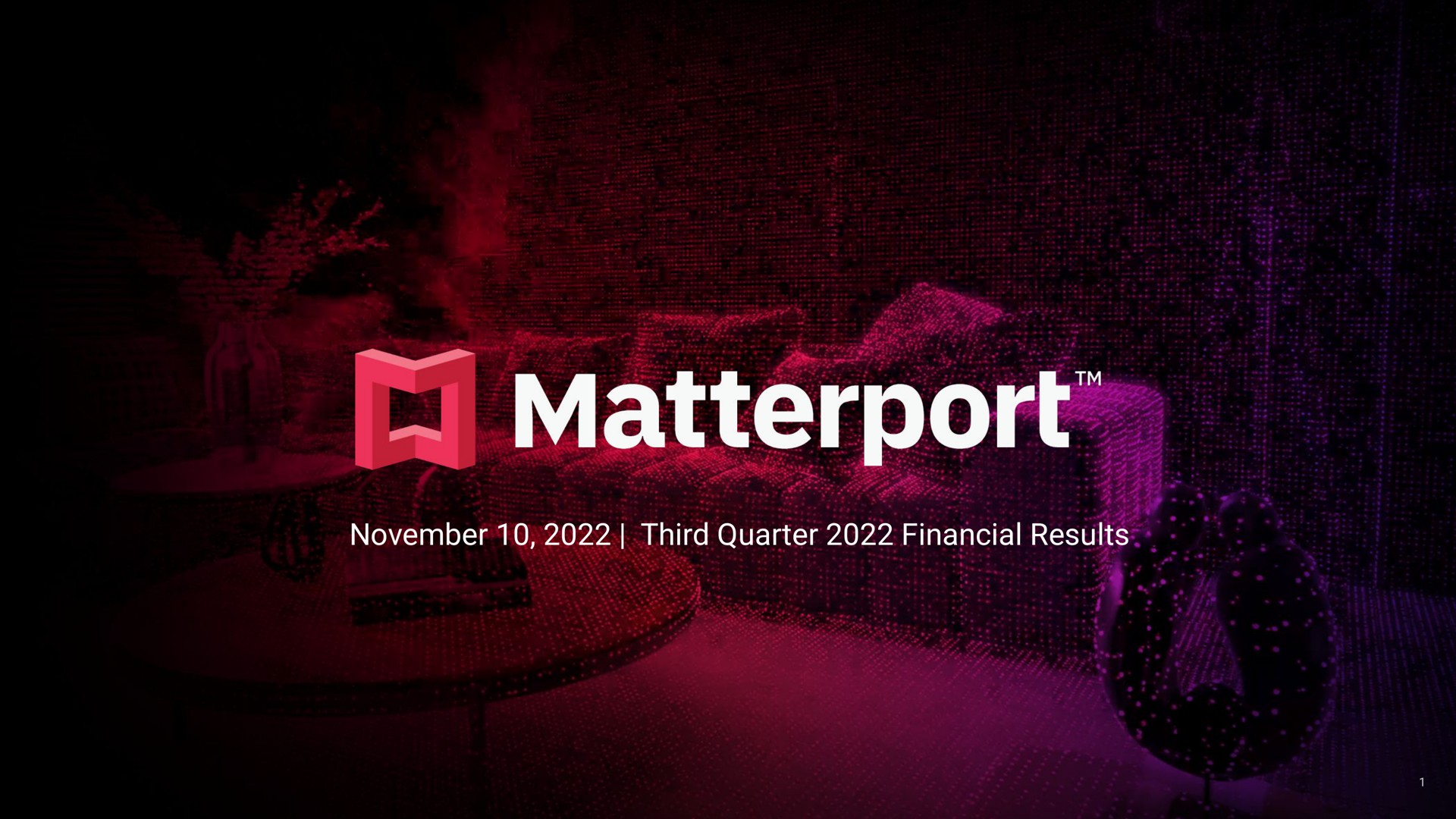 Matterport — Title Slide investment banking deck slide