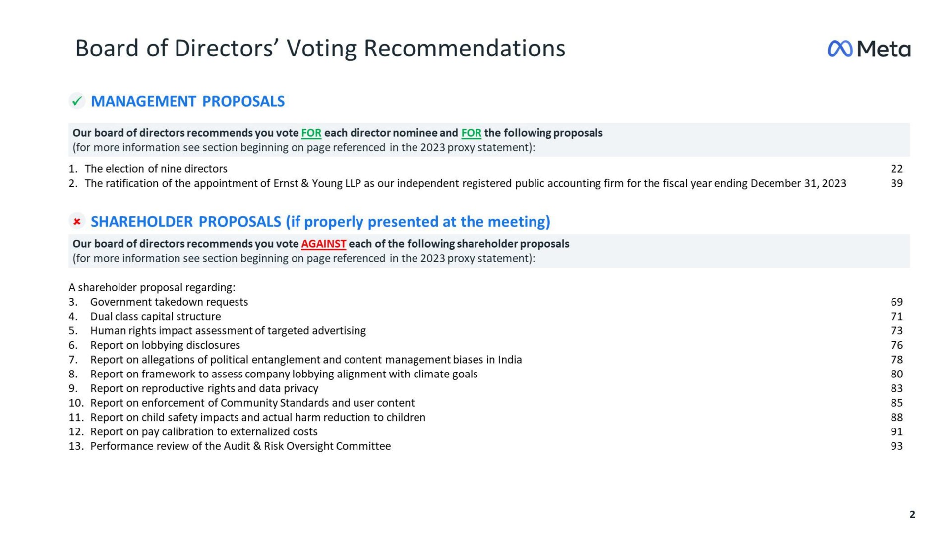 Table slide 2 from Meta — Supplemental Proxy Materials