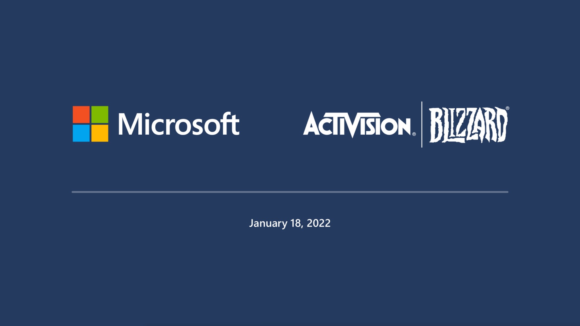 Microsoft — Title Slide investment banking deck slide