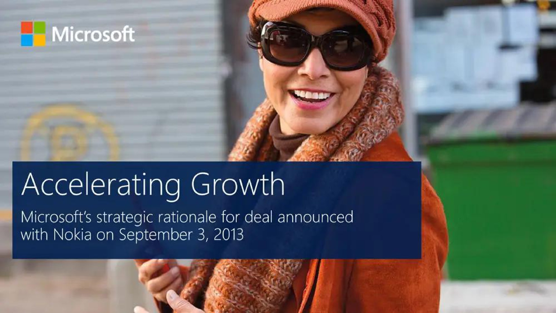 Microsoft — Accelerating Growth investment banking deck slide