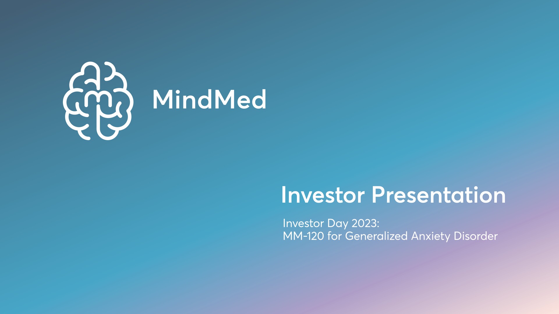 Mindmed — Investor Presentation investment banking deck slide
