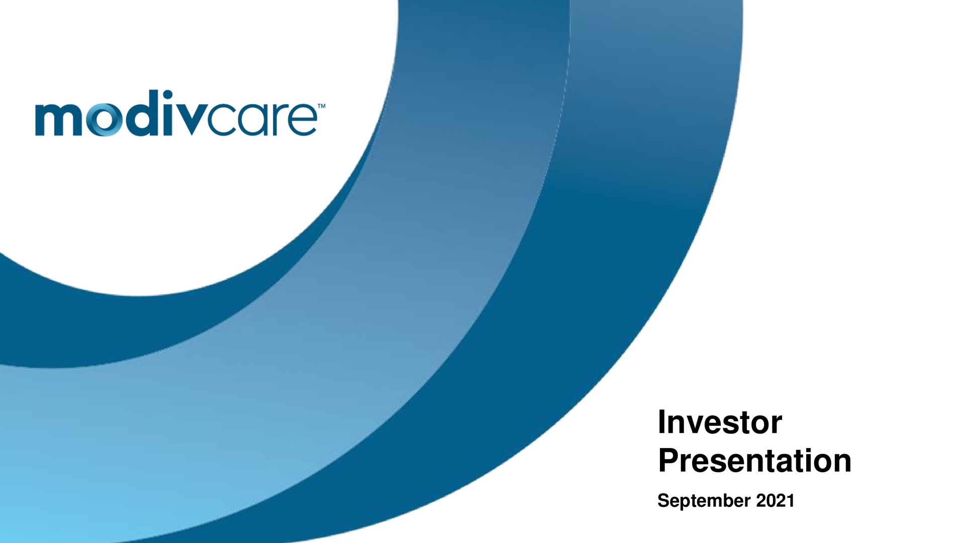 Modivcare — cover slide investment banking deck slide