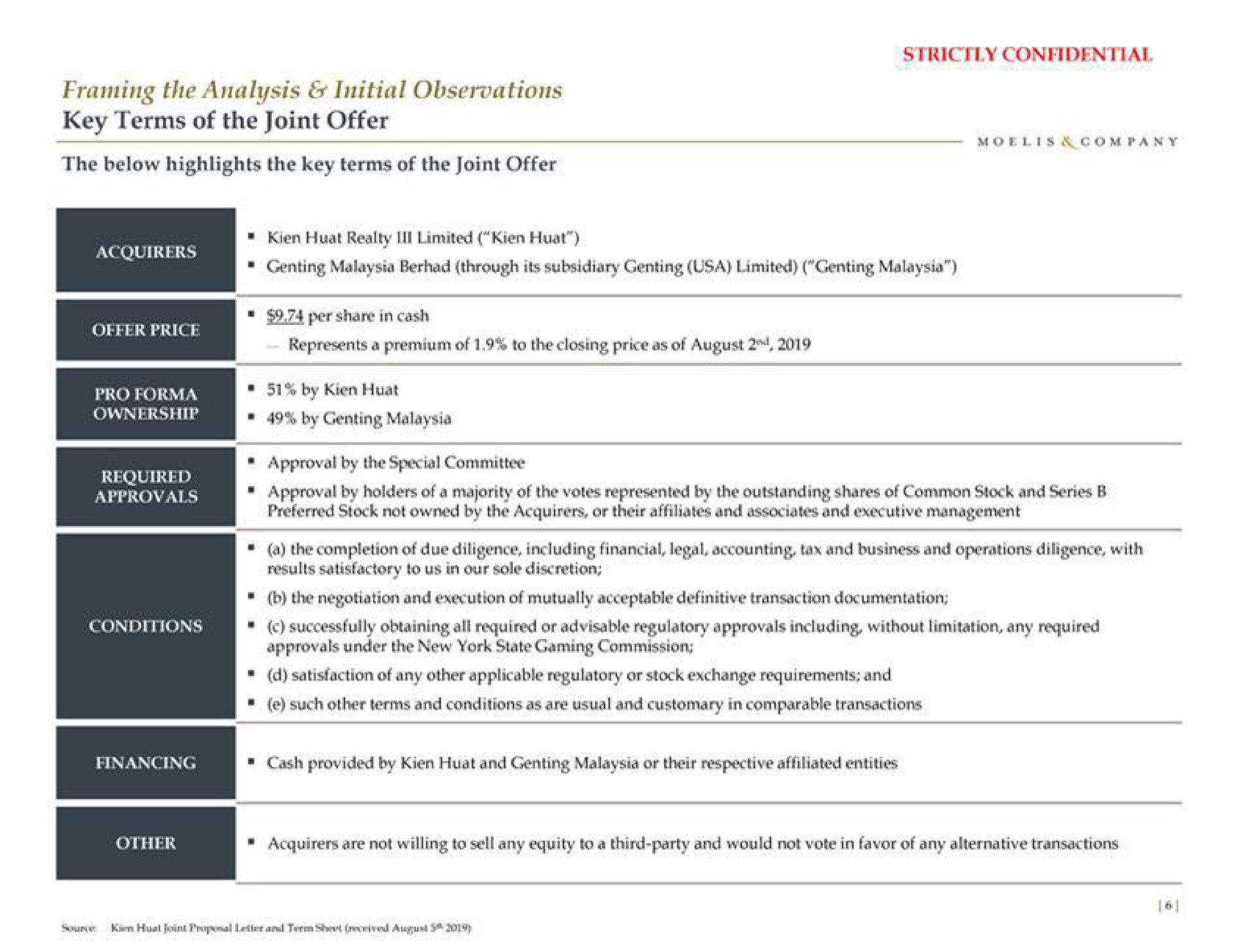 Table slide 7 from Moelis Company — Project Bald Eagle