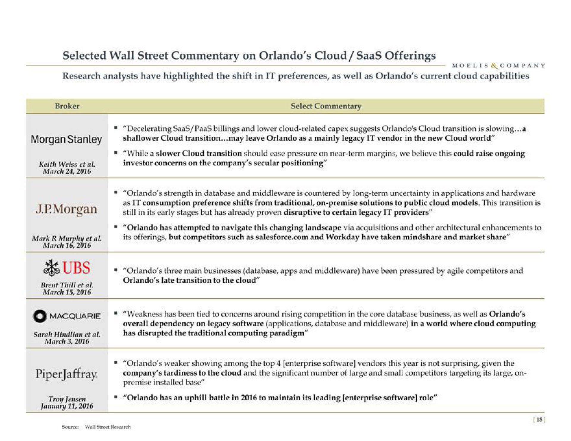 Table slide 19 from Moelis Company — Project Napa