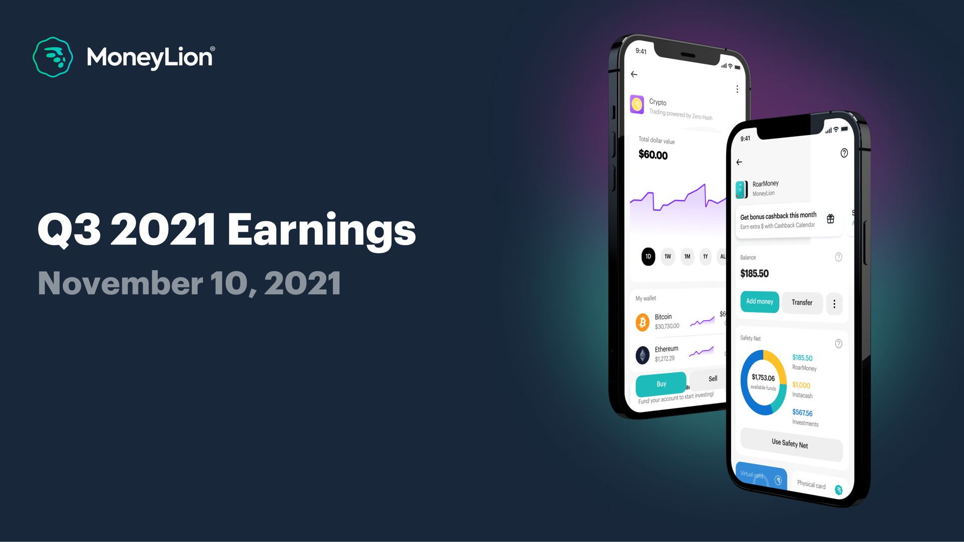 MoneyLion — Q3 2021 Earnings investment banking deck slide