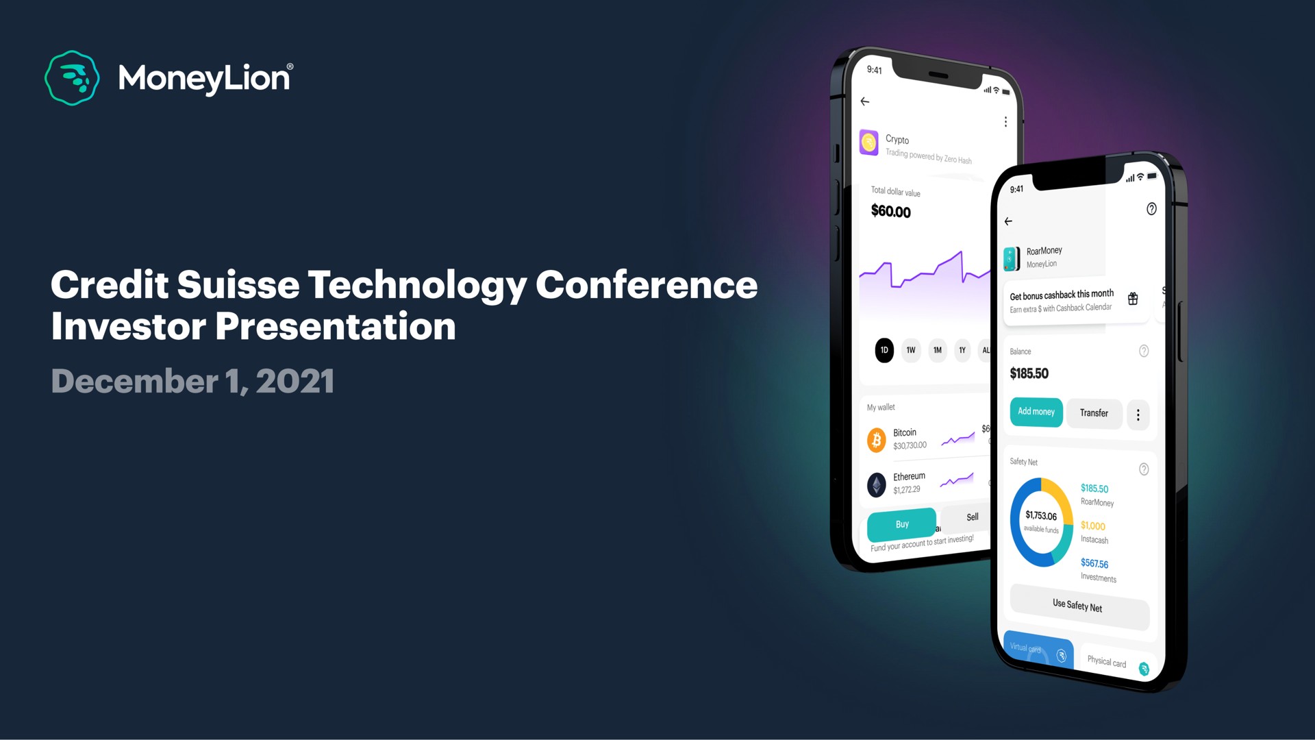 Moneylion — Credit Suisse Technology Conference Investor Presentation investment banking deck slide
