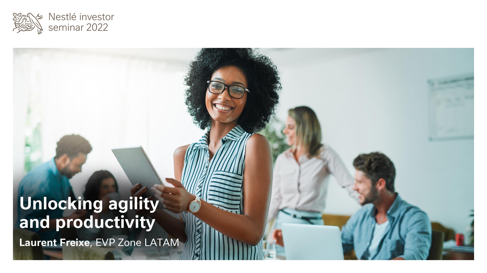 Nestle — Unlocking agility and productivity investment banking deck slide