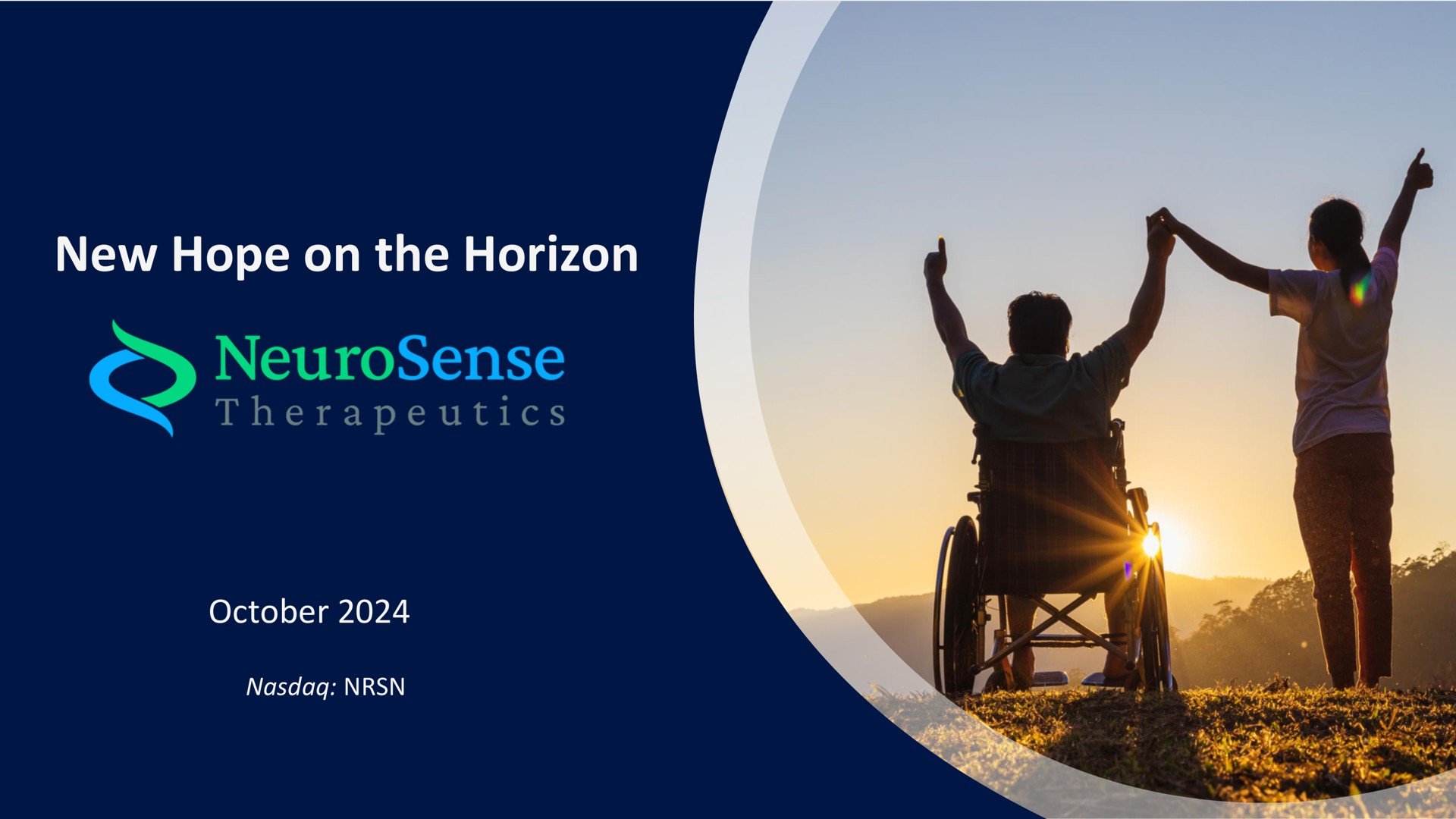 Neurosense Therapeutics — New Hope on the Horizon investment banking deck slide
