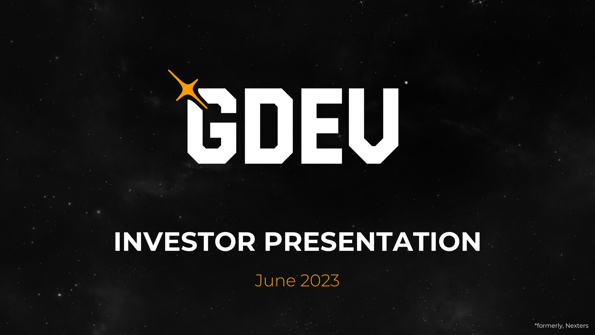 Nexters — Gdev investment banking deck slide