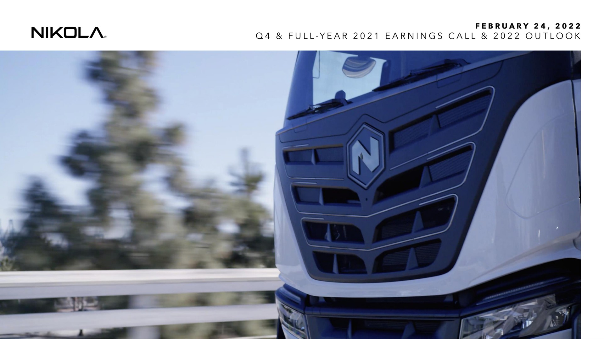 Nikola — cover slide investment banking deck slide