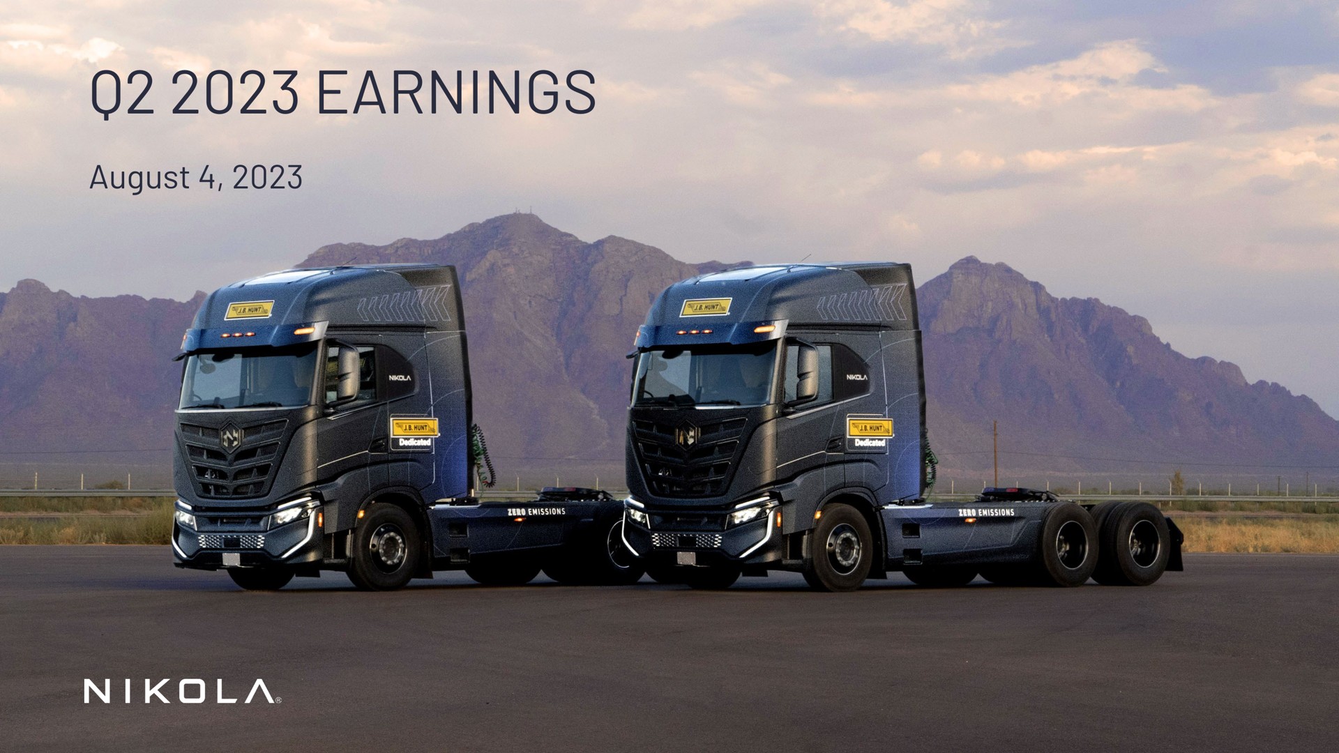 Nikola — Q2 2023 Earnings investment banking deck slide