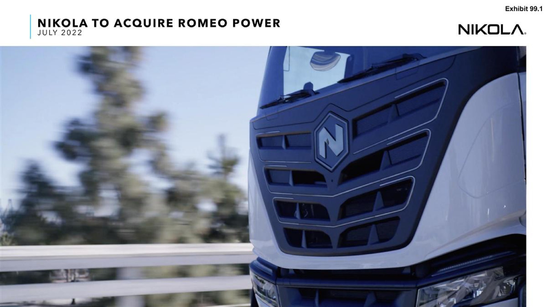 Nikola — Nikola To Acquire Romeo Power investment banking deck slide