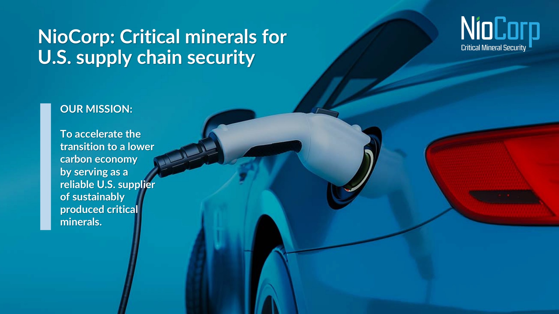 Niocorp — NioCorp: Critical minerals for U.S. supply chain security investment banking deck slide