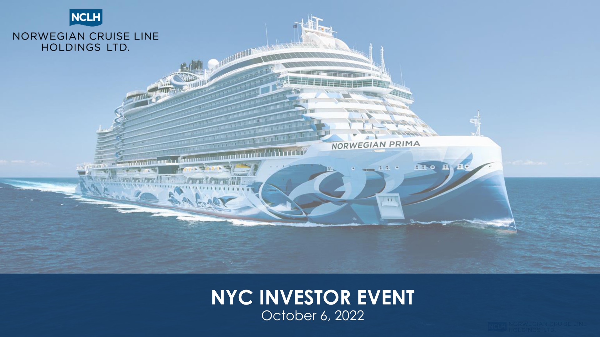 Norwegian Cruise Line — Nyc Investor Event investment banking deck slide