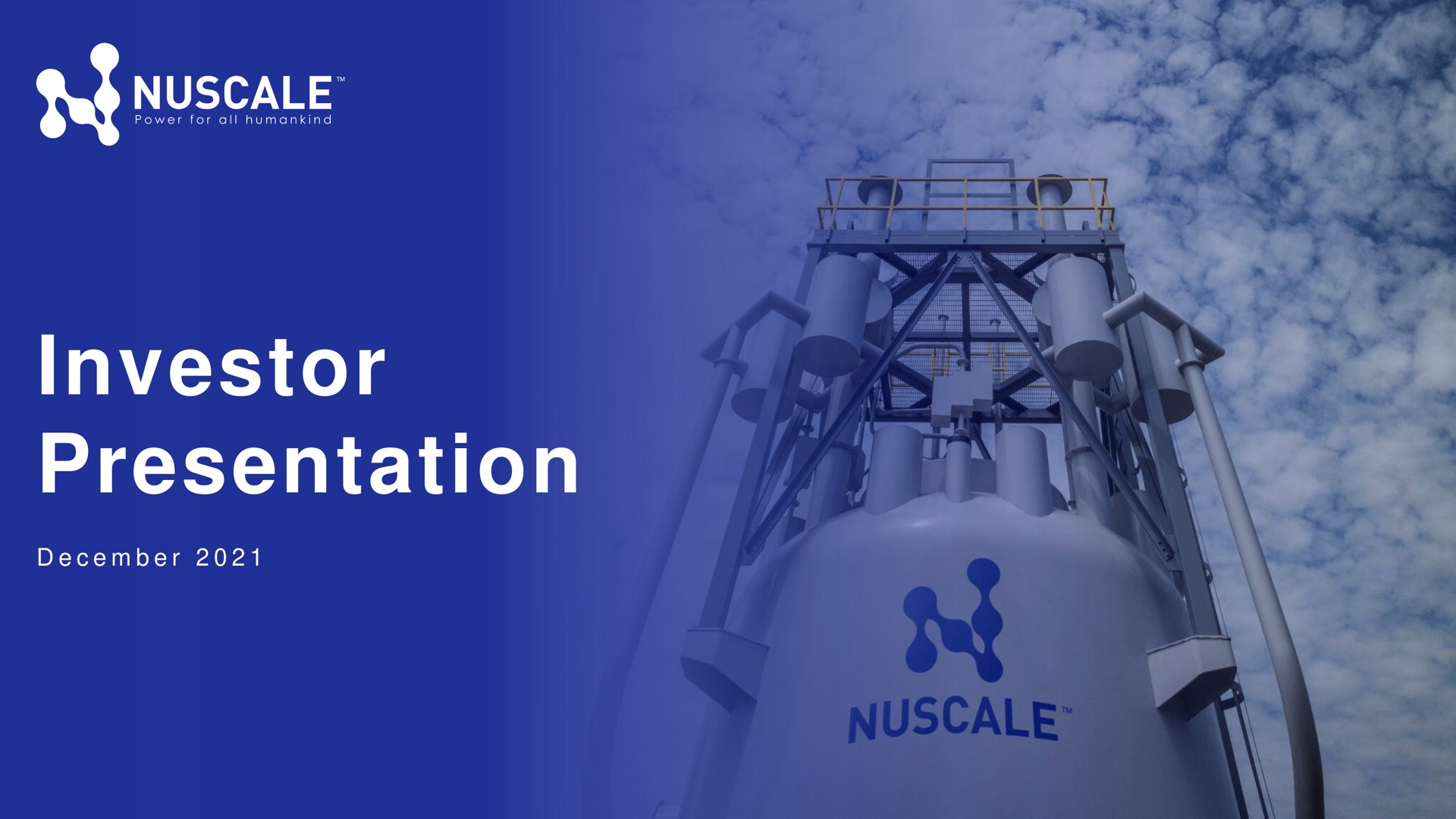 Nuscale — Investor Presentation investment banking deck slide