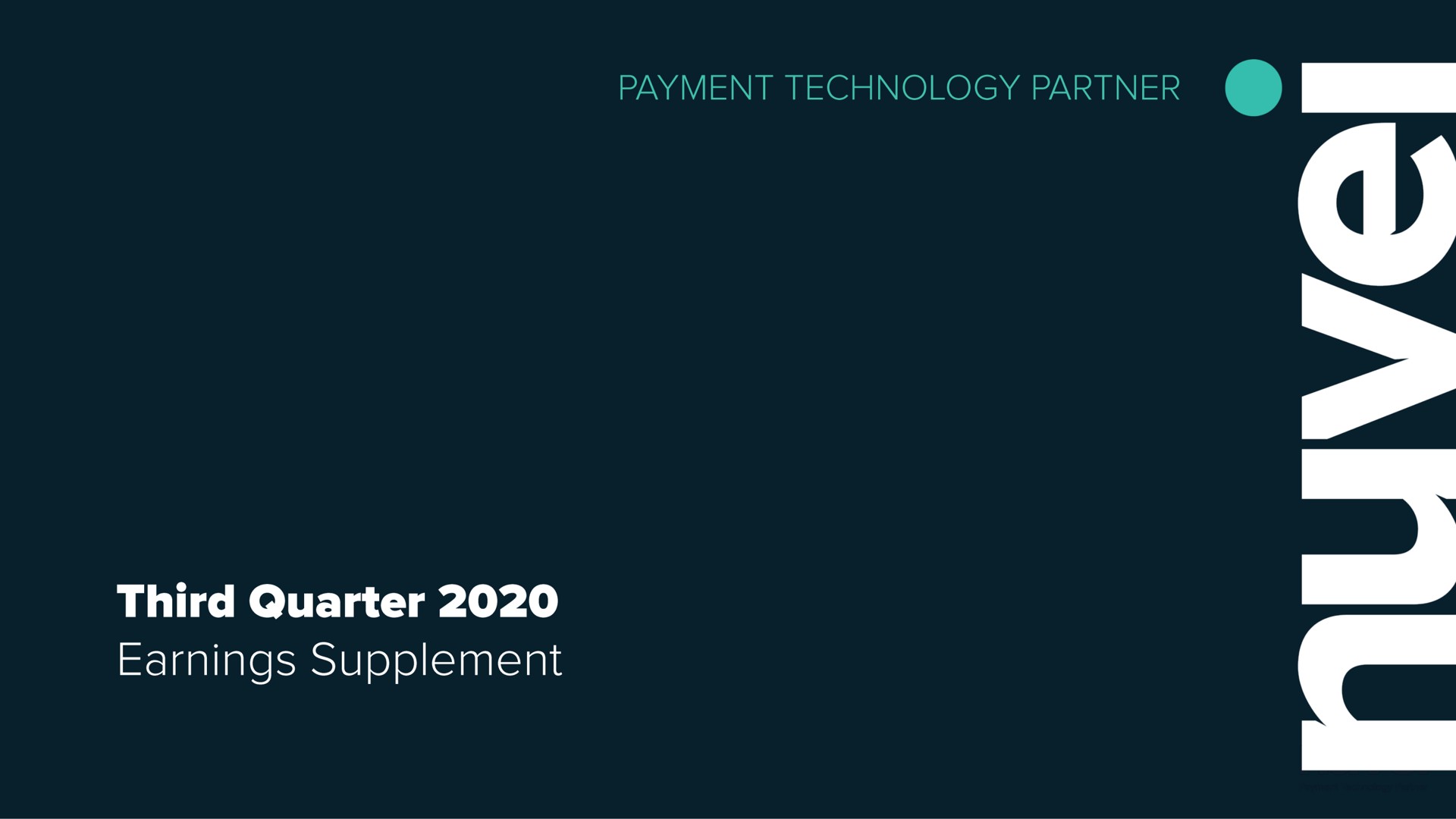 Nuvei — Third Quarter 2020 Earnings Supplement investment banking deck slide