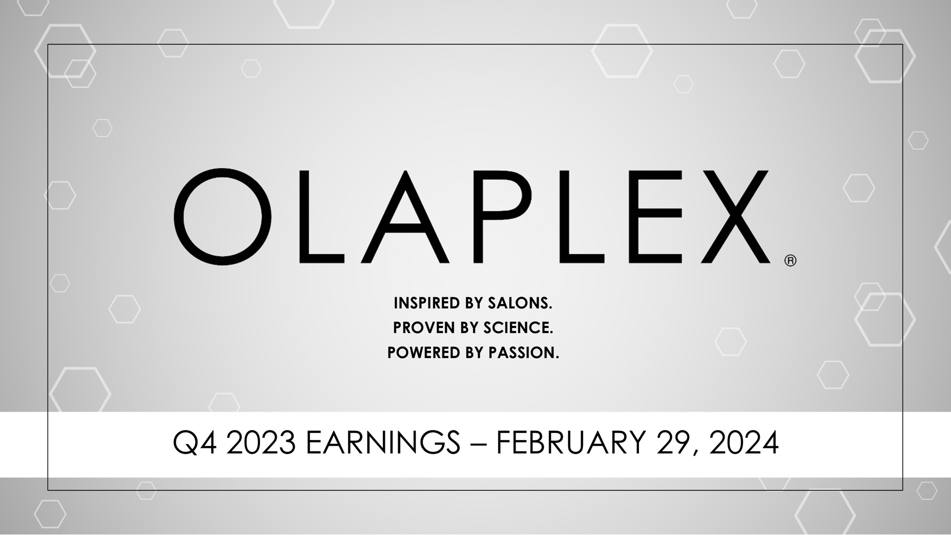 Olaplex — Title Slide investment banking deck slide