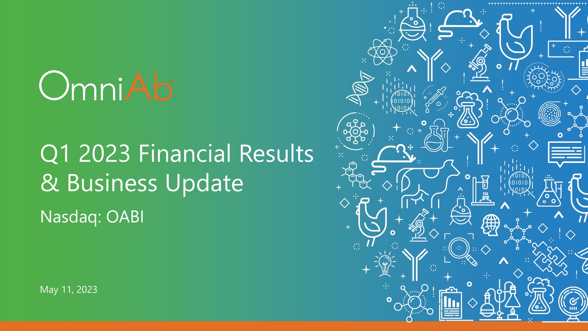 Omniab — Q1 2023 Financial Results & Business Update investment banking deck slide