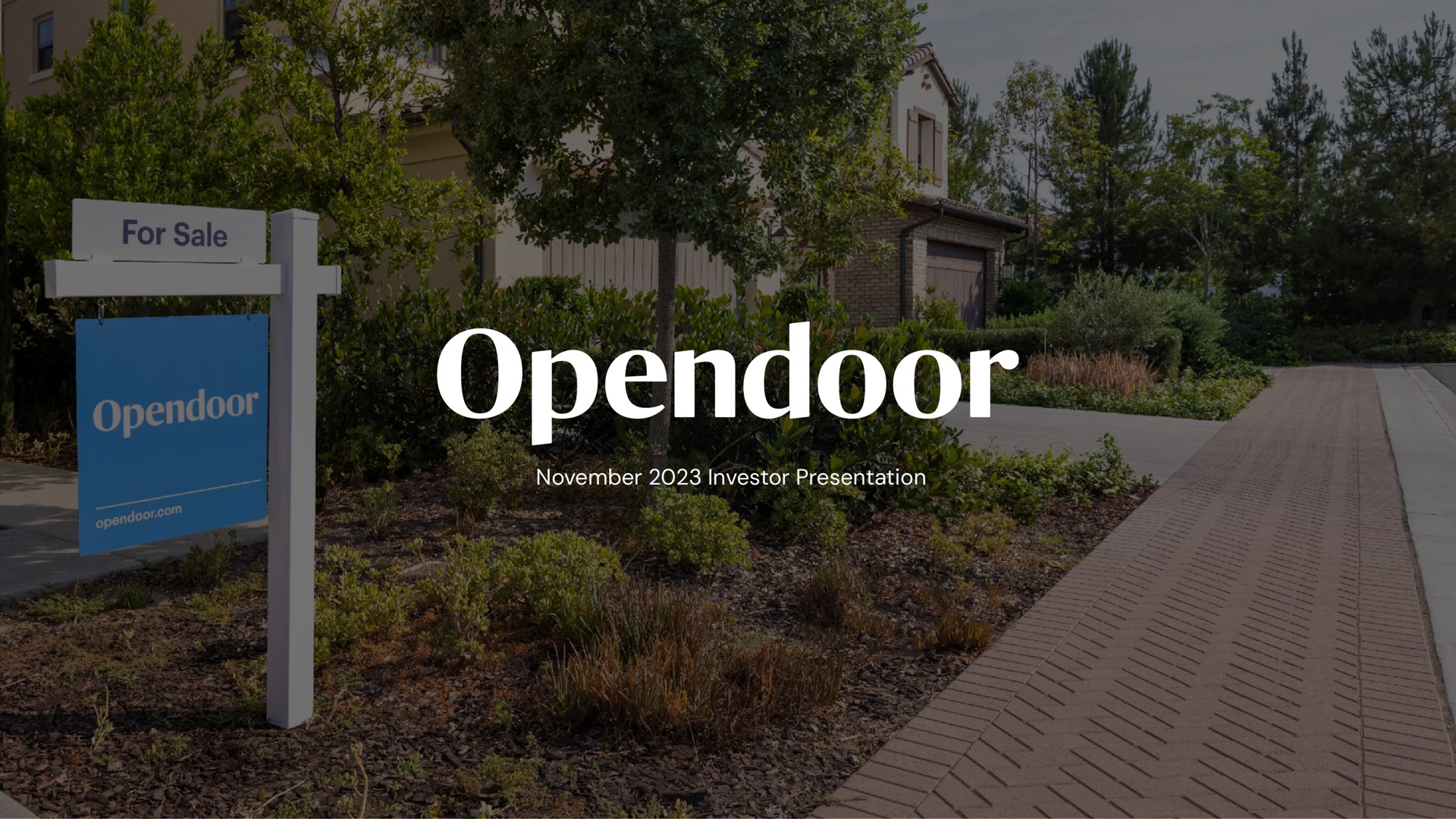 Opendoor investment banking deck slide
