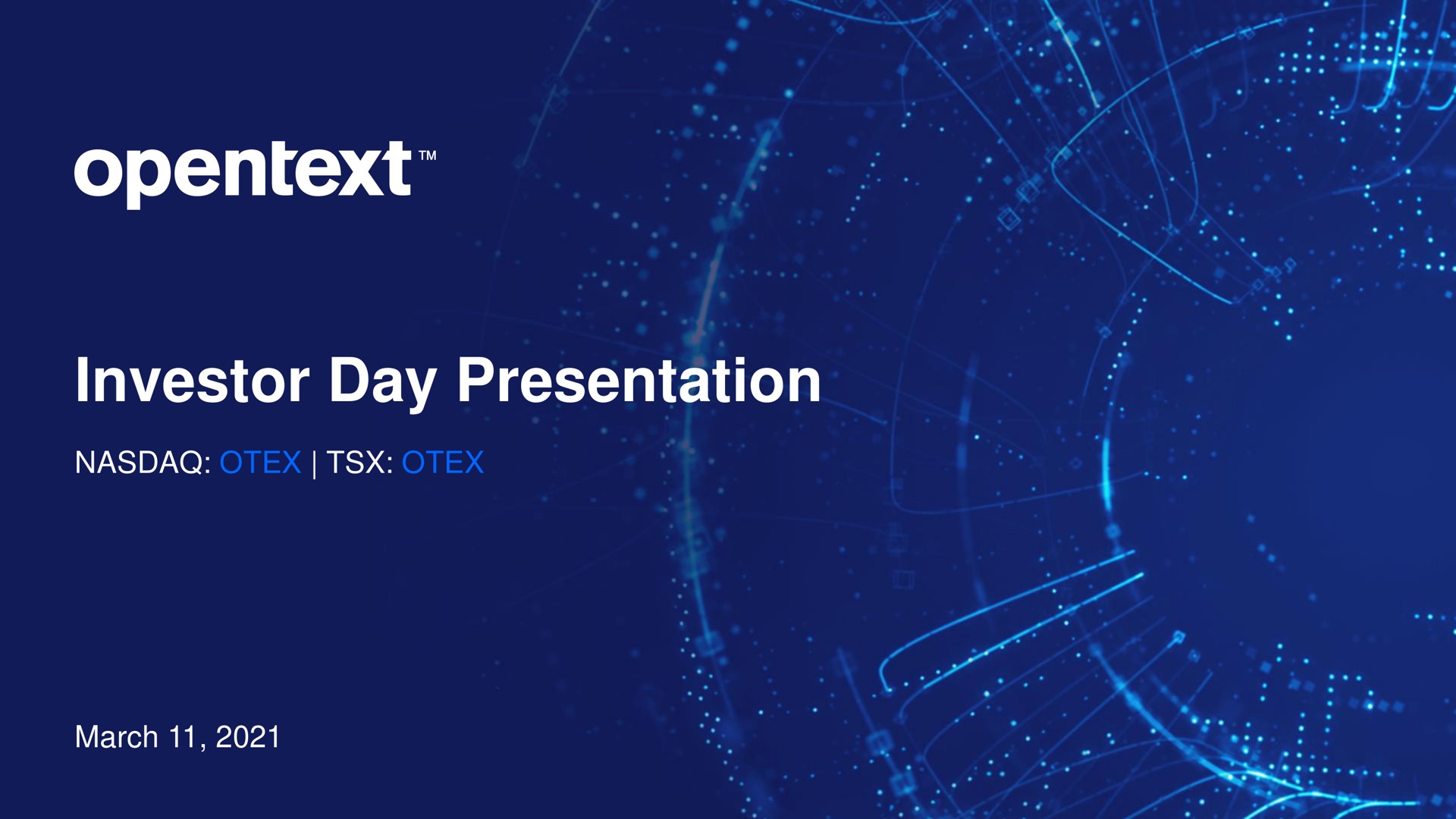 Opentext — Investor Day Presentation investment banking deck slide