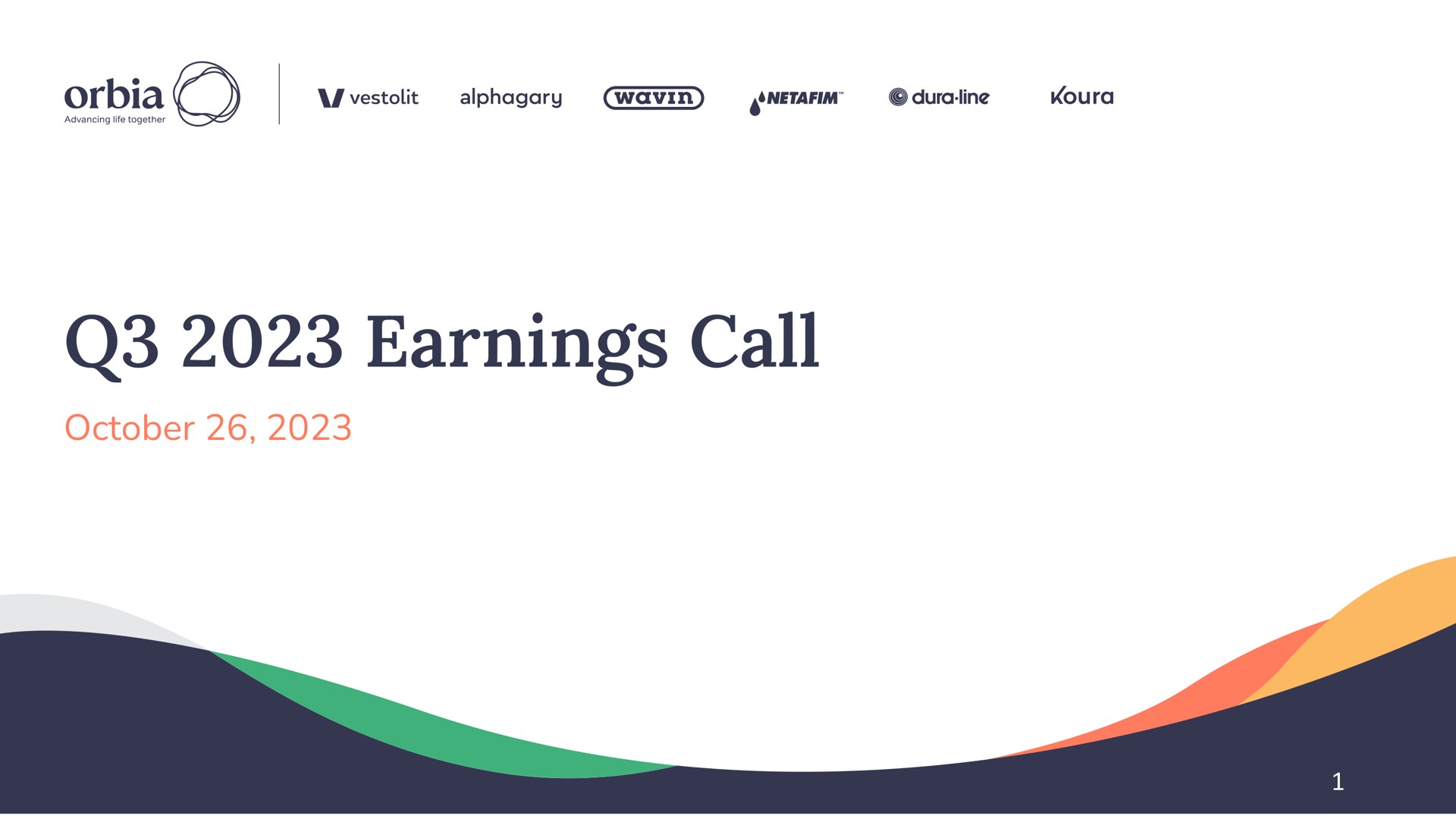 Orbia — Q3 2023 Earnings Call investment banking deck slide