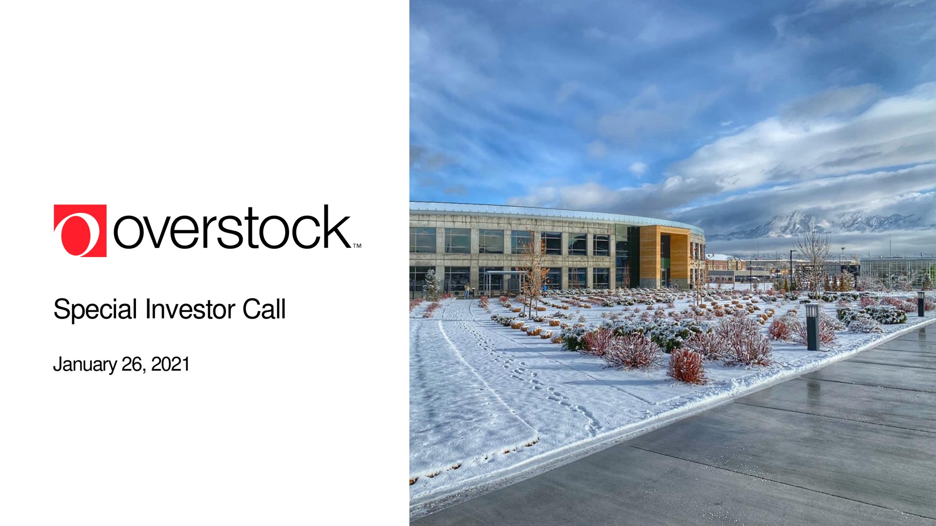 Overstock — Special Investor Call investment banking deck slide