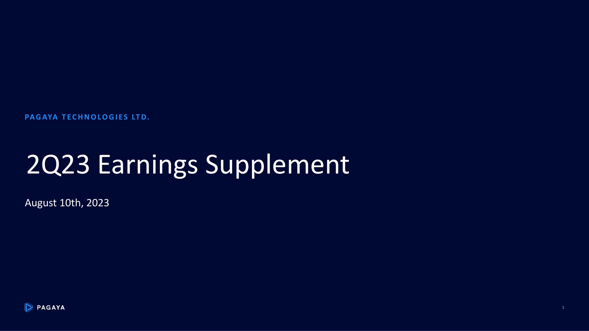 Pagaya — 2Q23 Earnings Supplement investment banking deck slide