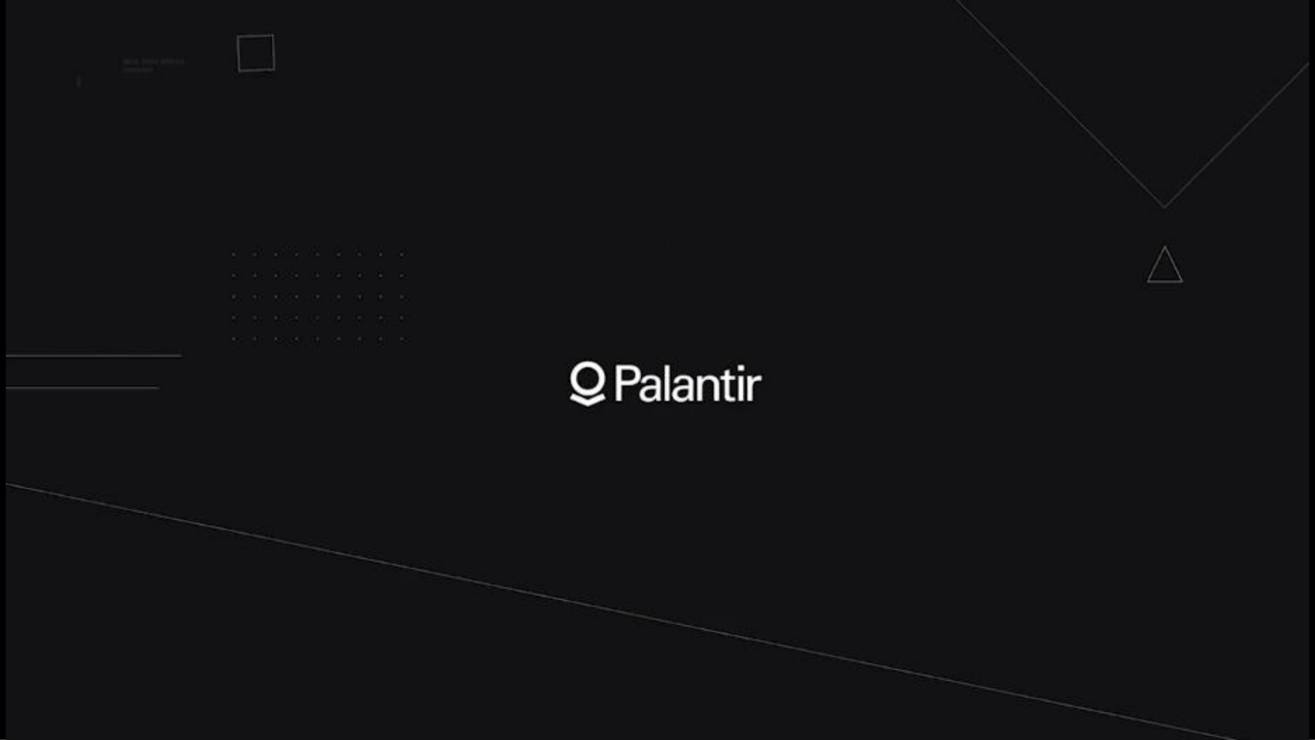 Palantir — Cover Slide investment banking deck slide