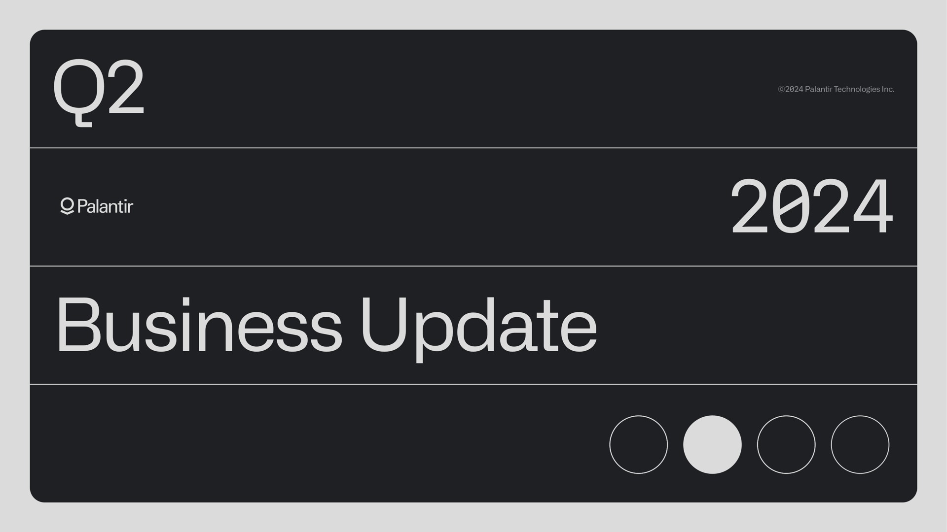 Palantir — Business Update investment banking deck slide