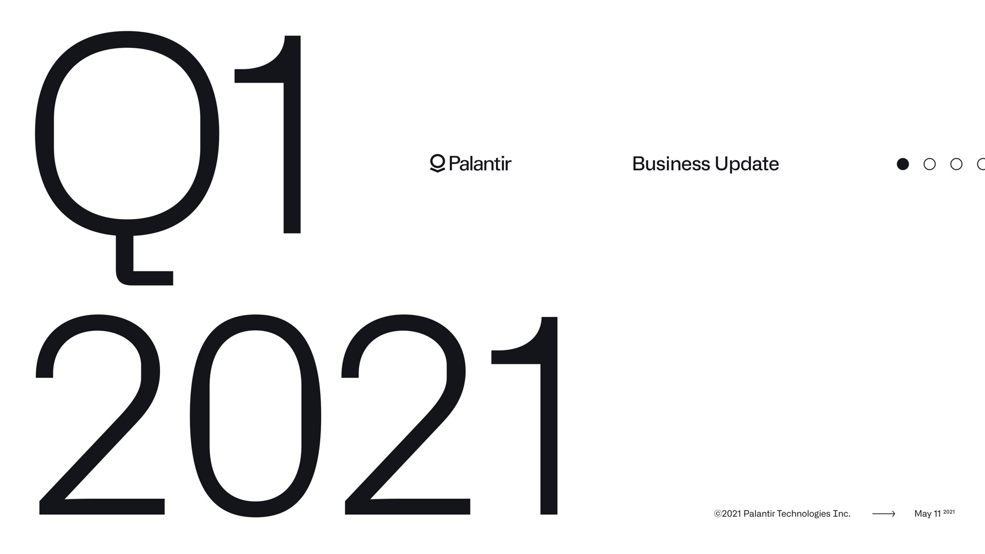 Palantir — Report Cover Page investment banking deck slide