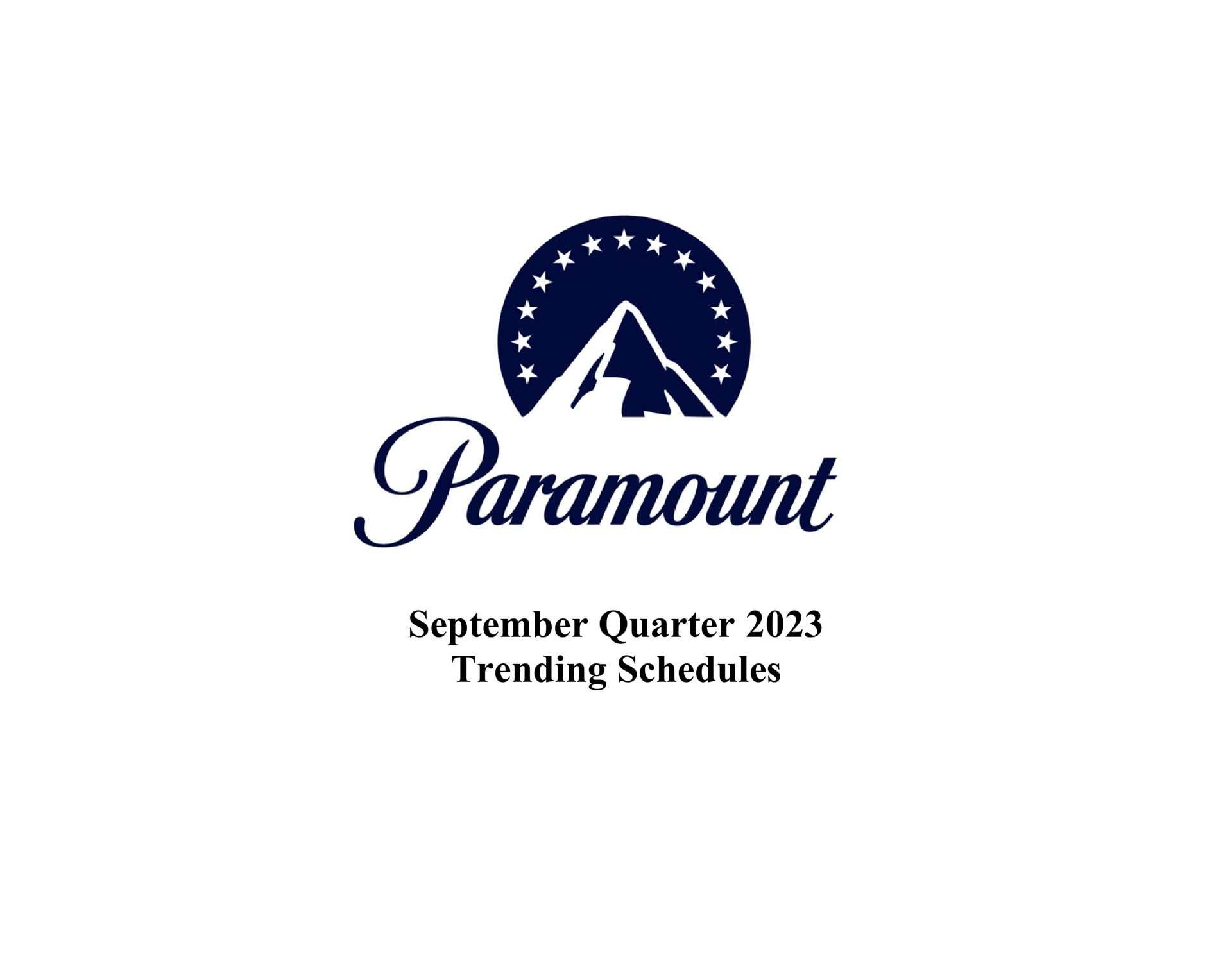 Paramount — Cover Slide investment banking deck slide