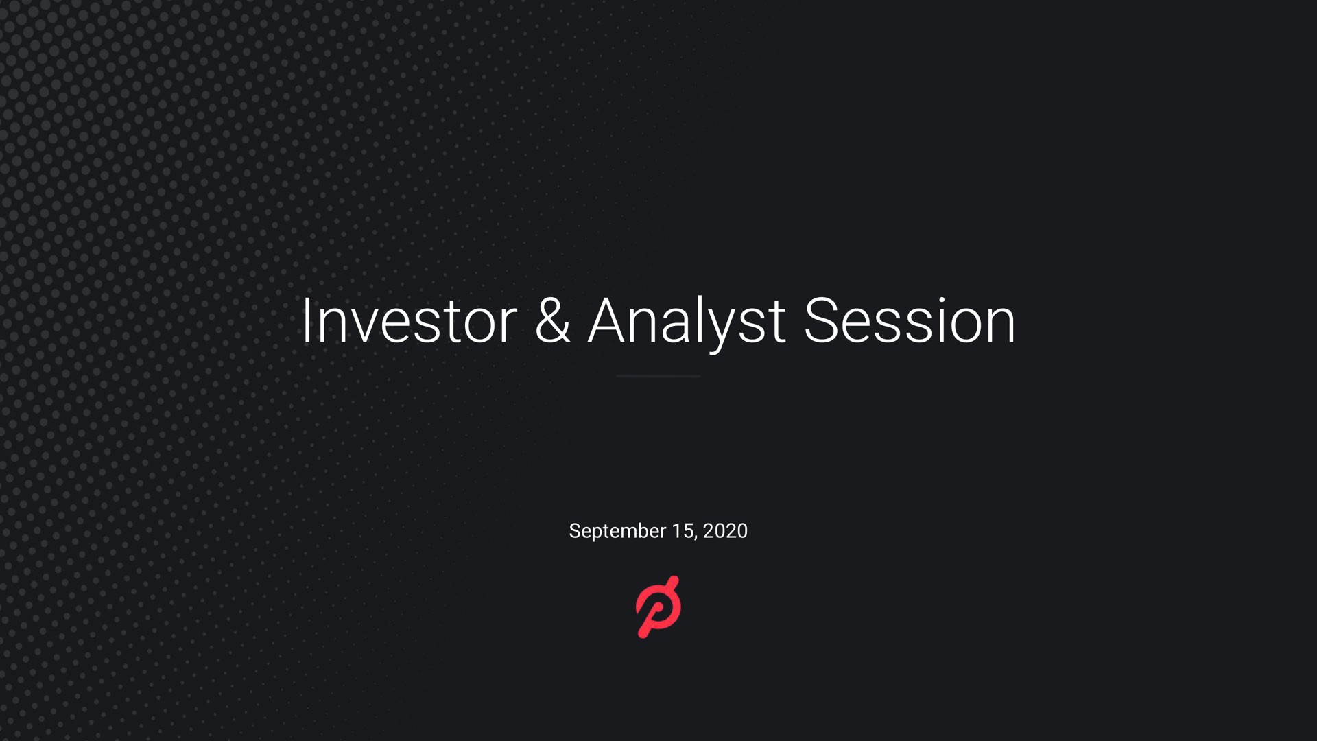 Peloton — Investor & Analyst Session investment banking deck slide
