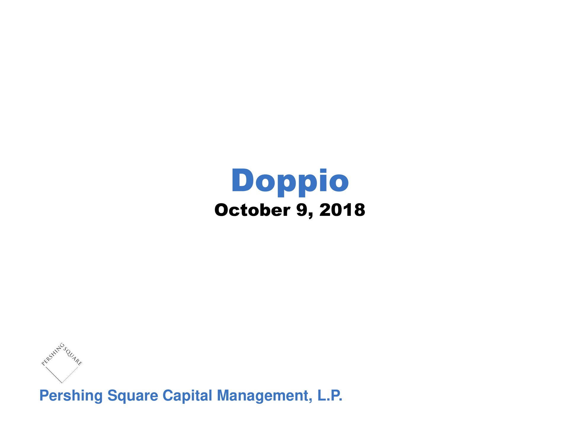 Pershing Square — Doppio investment banking deck slide