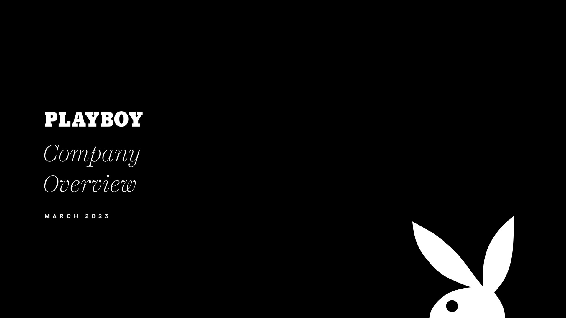 Playboy — Company Overview investment banking deck slide