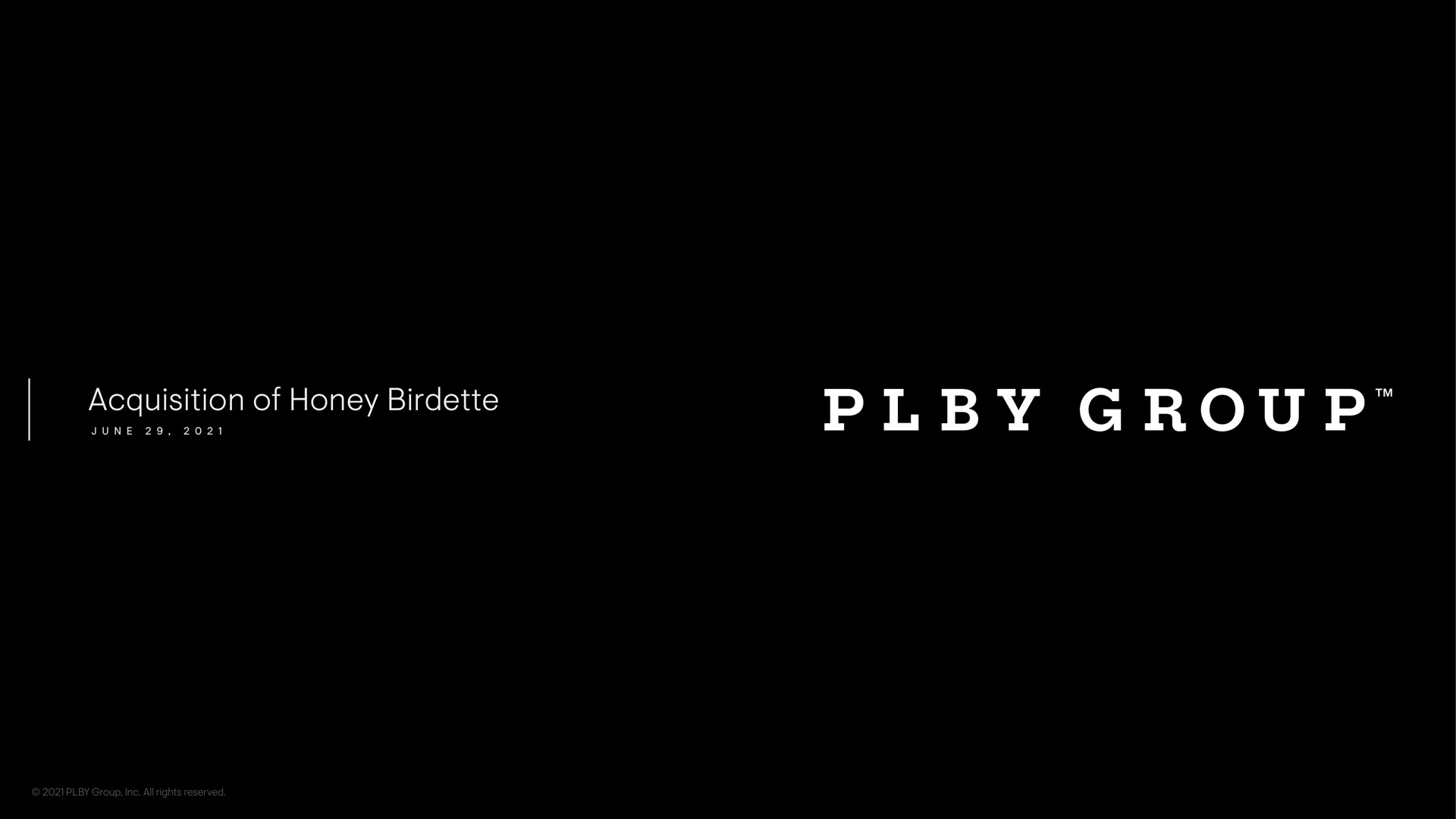 Playboy — Acquisition of Honey Birdette investment banking deck slide