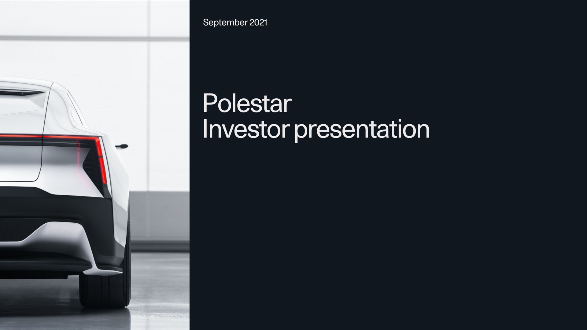 Polestar — Polestar Investor presentation investment banking deck slide