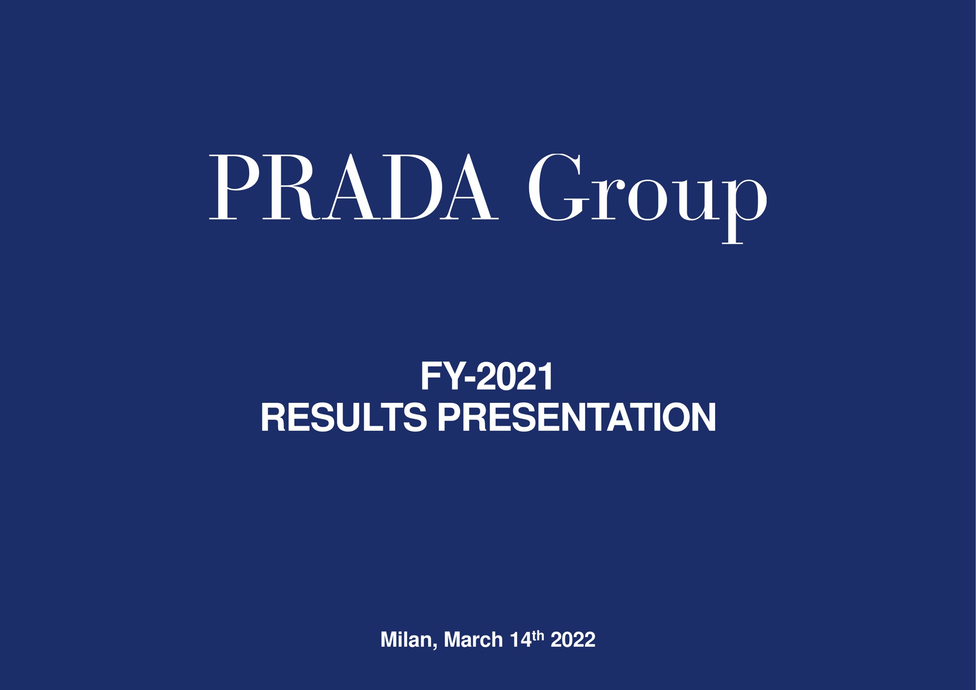 Prada — PRADA Group investment banking deck slide