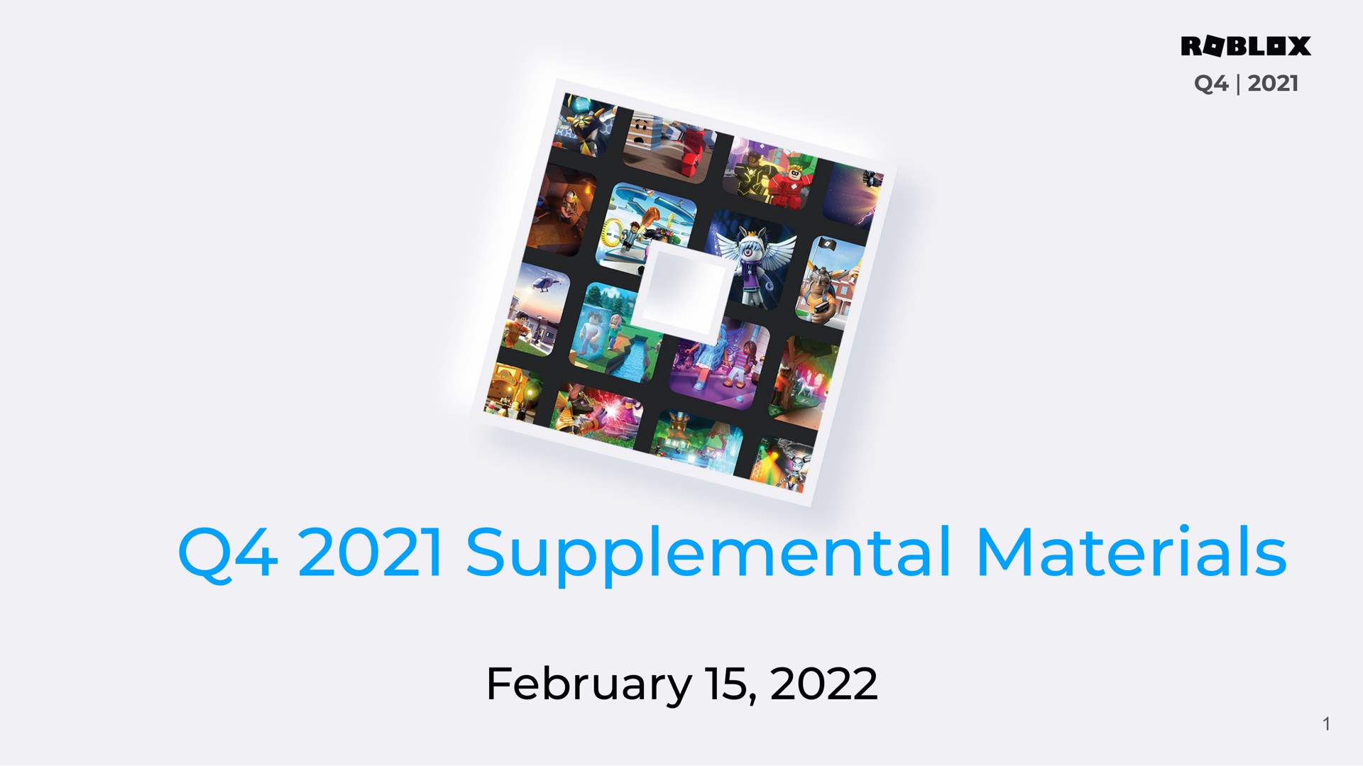 Roblox — Q4 2021 Supplemental Materials investment banking deck slide