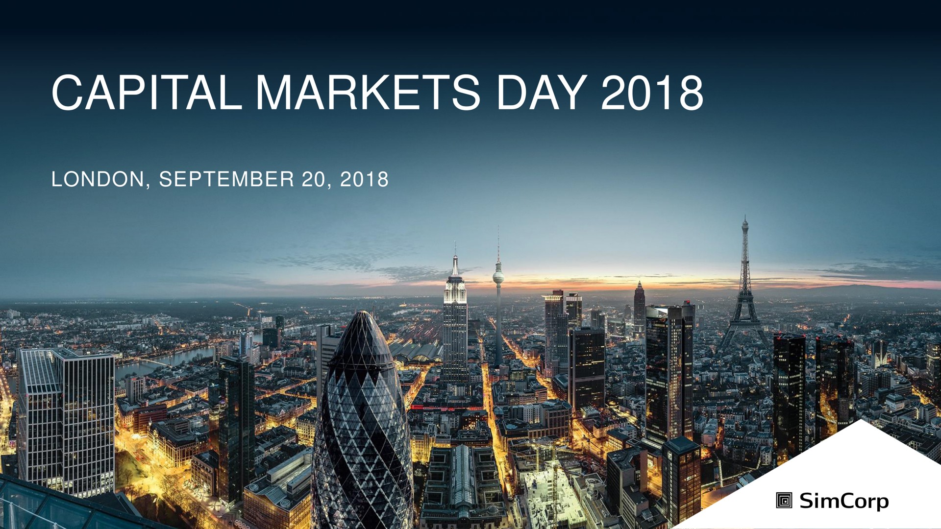 Simcorp — Capital Markets Day 2018 investment banking deck slide