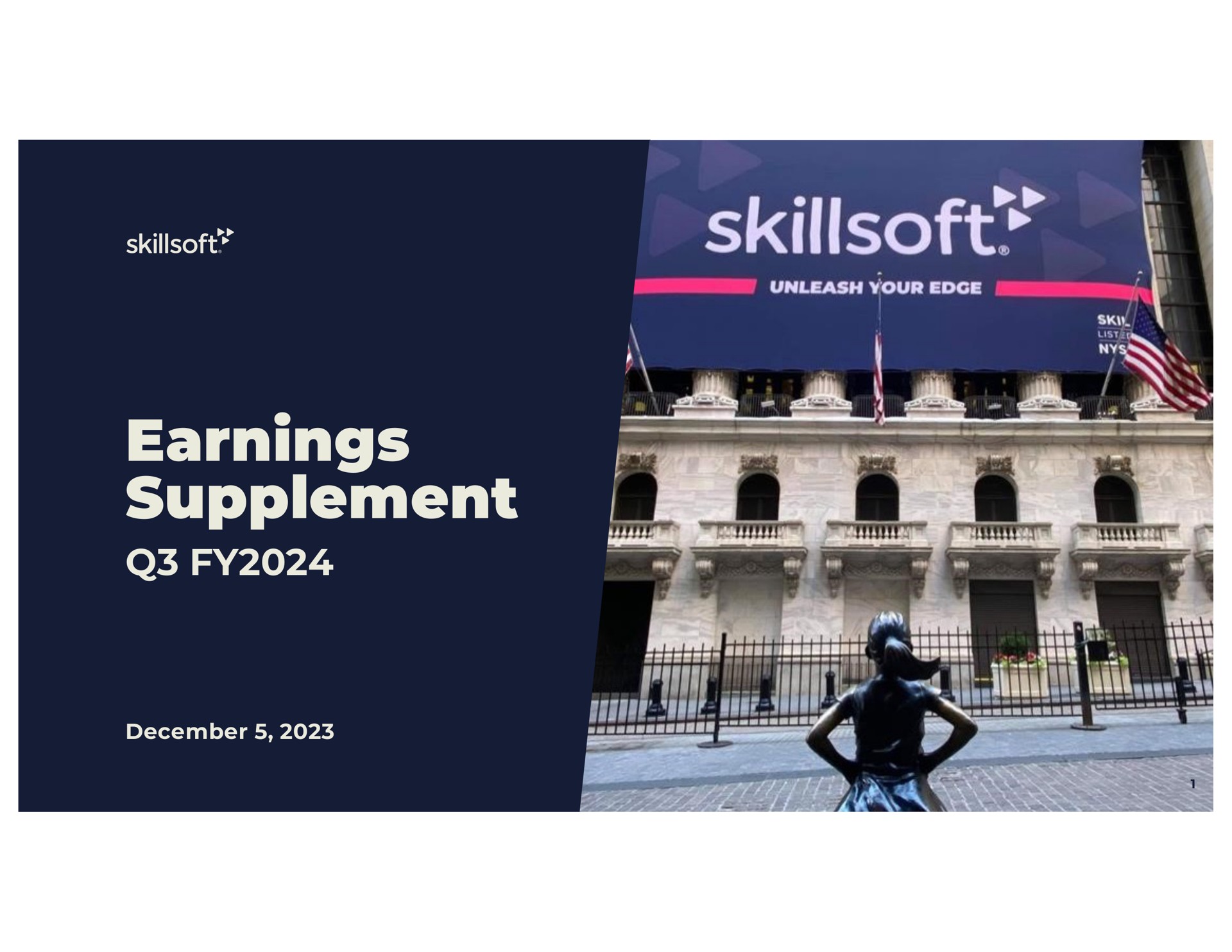 Skillsoft — Earnings Supplement investment banking deck slide