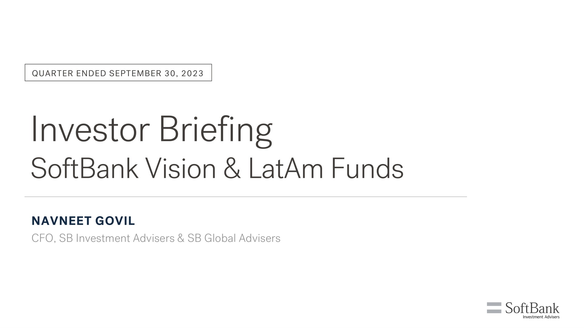 SoftBank — Investor Briefing investment banking deck slide
