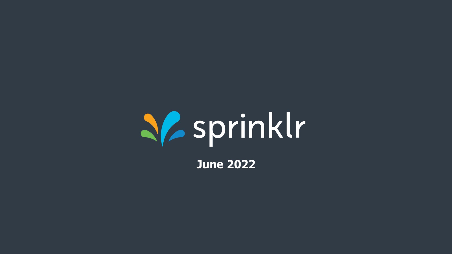 Sprinklr — cover slide investment banking deck slide