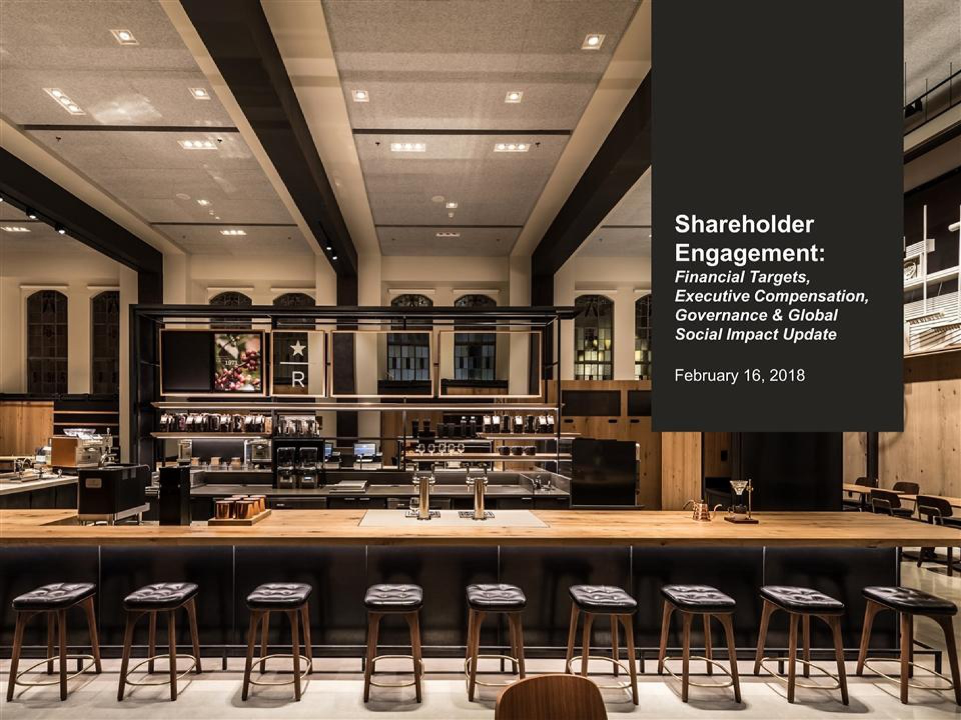 Starbucks — Shareholder Engagement: investment banking deck slide